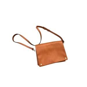 Street Level Brown Demi Foldover Vegan Leather Crossbody Bag purse